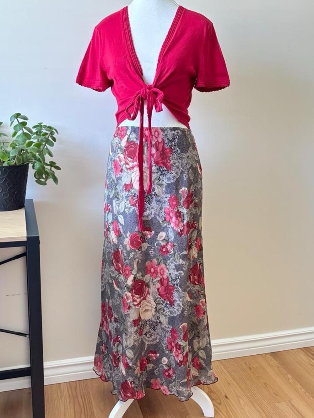 Vintage Floral Maxi Skirt